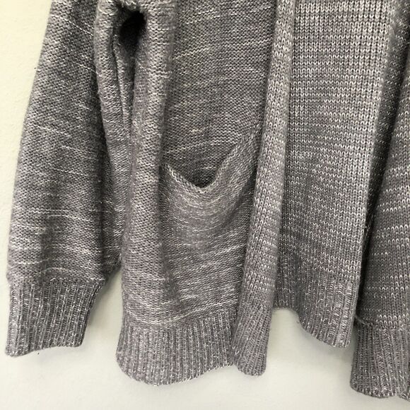 Urban Outfitter Open Front Cardigan Sweater Women M Grey Roll Neck Pocket Chunky - Picture 6 of 12